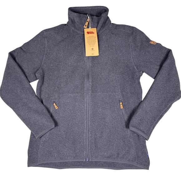 Fjallraven Stina Fleece Sweater Jacket Coat Ovik Women's M Dark Grey Zip Up - Picture 2 of 13